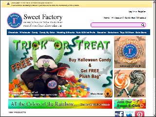 Web site www.sweetfactory.com, Sweet Factory